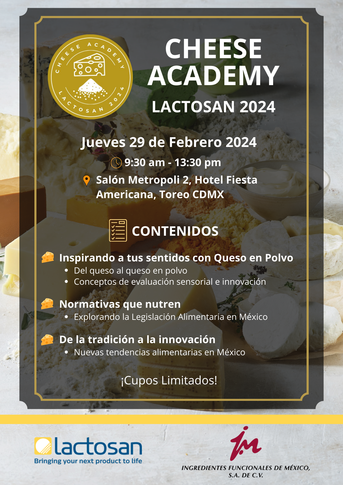Invitación: Contacto Uruguay XXI- Cheese Academy Lactosan 2024